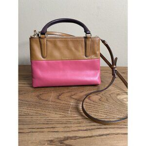 Coach Borough Mini Retro Colorblock Crossbody | Logenberry Tan Gold | Leather